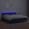 vidaXL Boxspring posteľ s matracom a LED čierna 180x200 cm umelá koža