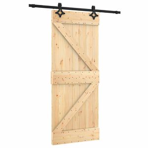 vidaXL Posuvn&eacute; dvere 85 x 210 cm Mas&iacute;vne borovicov&eacute; drevo (neupraven&eacute;)