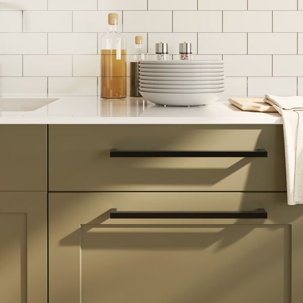 vidaXL Rukoväte na skrinku 5 ks čierne 320 mm nehrdzavejúca oceľ