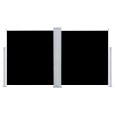 vidaXL Zaťahovacia dvojitá bočná markíza na terasu 170x600 cm, čierna