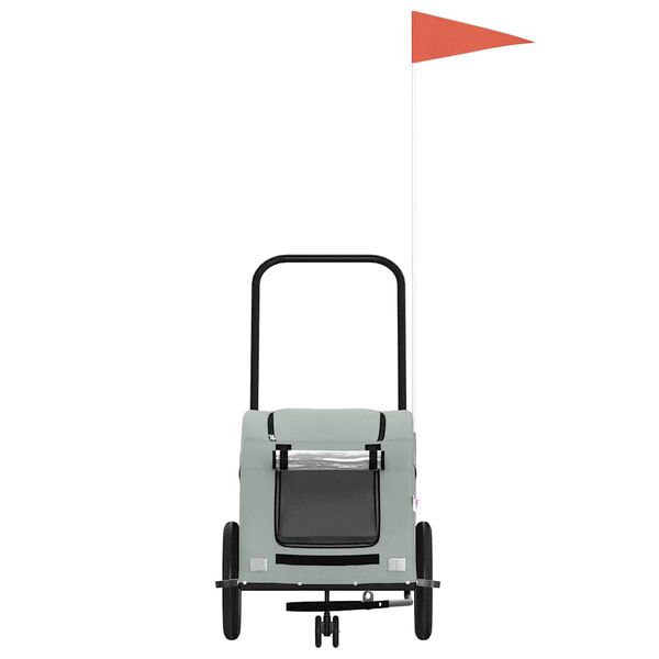 vidaXL Cyklovozík pre zvieratá, sivý, oxfordská látka, železo