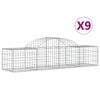 vidaXL Obl&uacute;kov&yacute; gabionov&yacute; k&ocirc;&scaron; 9 ks 200x50x40/60 cm pozinkovan&eacute; železo