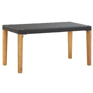 vidaXL Z&aacute;hradn&aacute; lavička 120 cm čierna polyratan a ak&aacute;ciov&yacute; mas&iacute;v