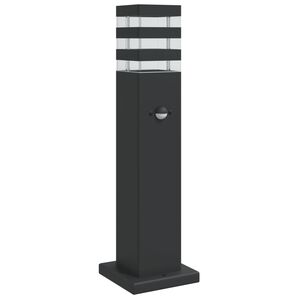 vidaXL Vonkaj&scaron;ia stojaca lampa so senzorom čierna 50 cm hlin&iacute;k
