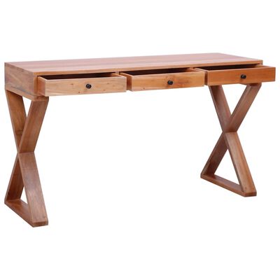 vidaXL Počítačový stôl prírodný 115x47x77 cm masívne mahagónové drevo