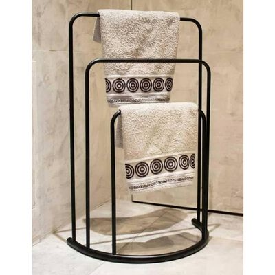 Bathroom Solutions Stojaci vešiak na uteráky 49,5x75 cm kov čierny