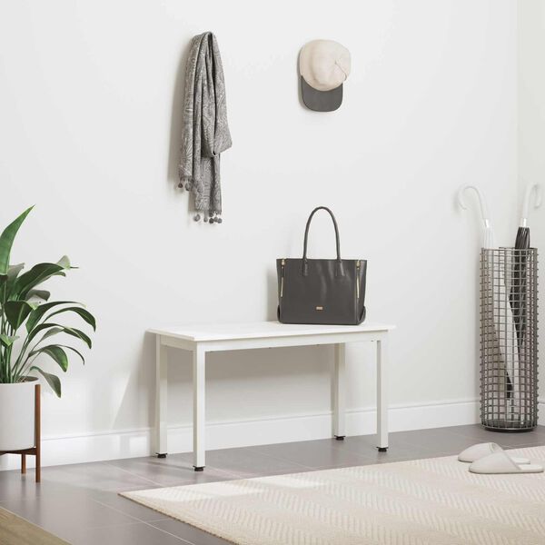 vidaXL lavička Biela 80 x 35 x 45 cm Mas&iacute;vne borovicov&eacute; drevo