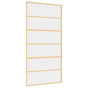 vidaXL Posuvn&eacute; dvere zlat&eacute; 102,5x205 cm č&iacute;re ESG sklo a hlin&iacute;k