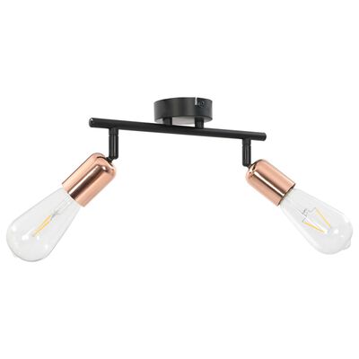vidaXL 2-cestné stropné svietidlo s vláknovými žiarovkami 2 W čierne a medené E27