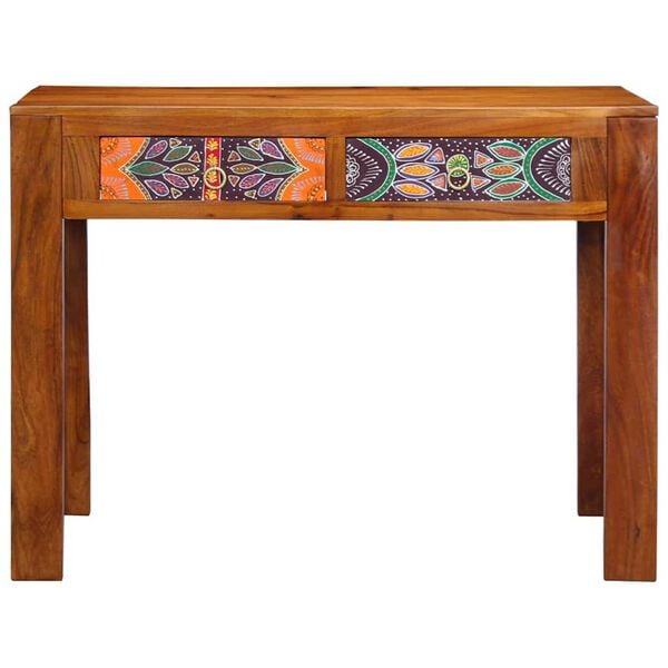 vidaXL Stôl so zásuvkou Hnedá 100 x 50 x 75 cm Akáciový masív