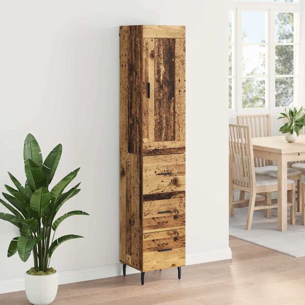 vidaXL Highboard Star&eacute; drevo 34,5 x 34 x 180 cm Kompozitn&eacute; drevo