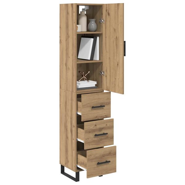 vidaXL Highboard Remeseln&yacute; dub 34,5 x 34 x 180 cm Kompozitn&eacute; drevo