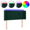 vidaXL Čelo postele s LED tmavozelen&eacute; 103x16x78/88 cm zamat