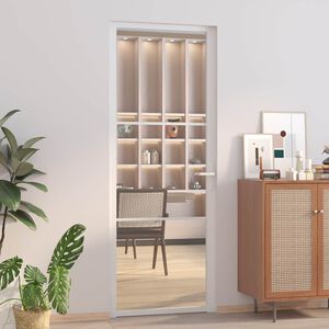 vidaXL Vn&uacute;torn&eacute; dvere 76x201,5 cm biele ESG sklo a hlin&iacute;k
