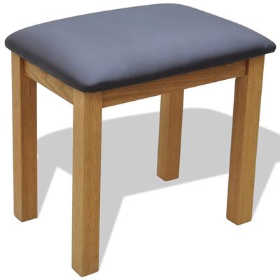 vidaXL Toaletný stolík so stoličkou, dubový masív