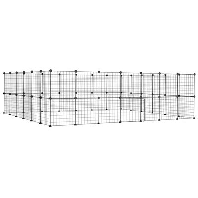 VidaXL 52-panelová klietka pre domáce zvieratá čierna 35x35 cm oceľ