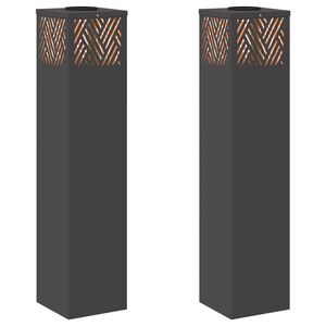 vidaXL Sol&aacute;rne LED svetlo na chodn&iacute;k 2 ks Tepl&aacute; biela 18 x 18 x 80 cm