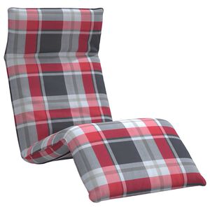vidaXL Skladacie ležadlo s červen&yacute;m kockovan&yacute;m vzorom 175x54x8,5 cm, oxfordsk&aacute; l&aacute;tka