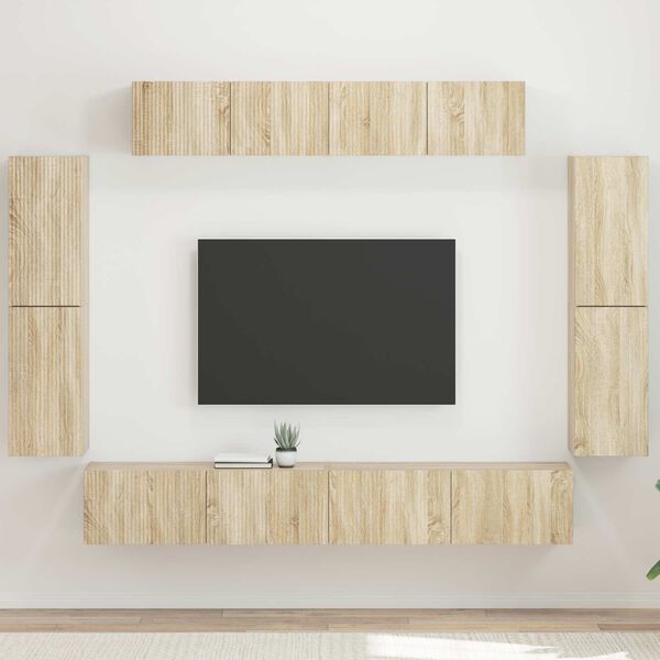 vidaXL TV skrinka 8 pcs Sonoma dub