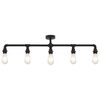 vidaXL Stropná lampa čierna 5 x E27 žiarovky