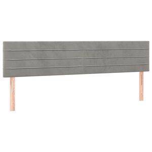 vidaXL Čel&aacute; postel&iacute; svetlosiv&eacute; 200x5x78/88 cm zamatov&eacute;