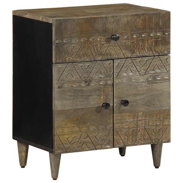 vidaXL Nočn&aacute; skrinka Svetlosiv&aacute; 50x33x60 cm Mas&iacute;vne drevo Mango