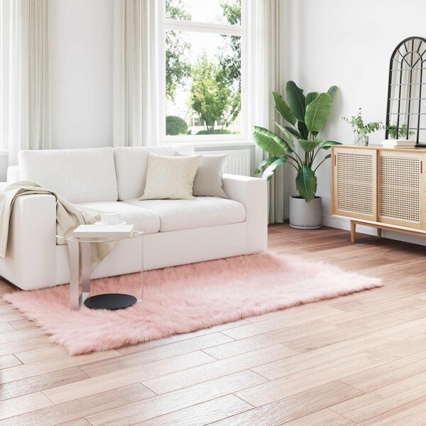 vidaXL Falo&scaron;n&yacute; ovč&iacute; kožu&scaron;inov&yacute; koberec Tafalla Ružov&aacute; 80 x 200 cm