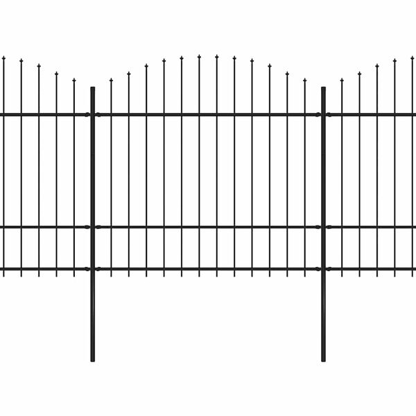 vidaXL Z&aacute;hradn&yacute; plot s vrchnou časťou z ocele 1781,5x175 cm čierny