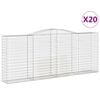vidaXL Obl&uacute;kov&eacute; gabi&oacute;nov&eacute; ko&scaron;e 20 ks 400x50x160/180 cm pozink. železo