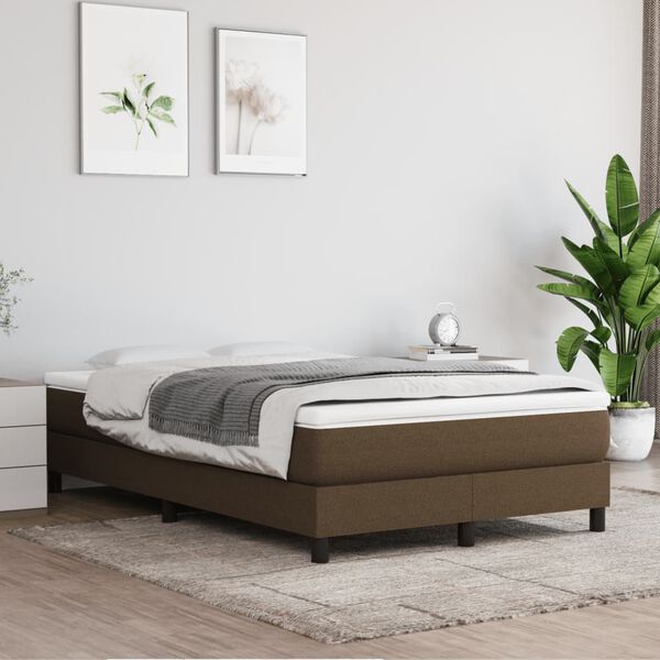 vidaXL Boxspring posteľ s matracom tmavohned&aacute; 120x190 cm l&aacute;tka