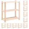 vidaXL Reg&aacute;ly s 3 policami 10 ks 80x38x90 cm borovicov&yacute; mas&iacute;v 150 kg