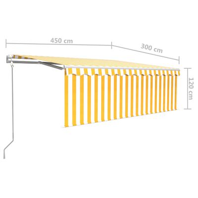vidaXL Automatická markíza s tienidlom 4,5x3 m žlto-biela
