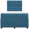 vidaXL Boxspring posteľ s matracom, tmavomodr&aacute; 120x190 cm, zamat
