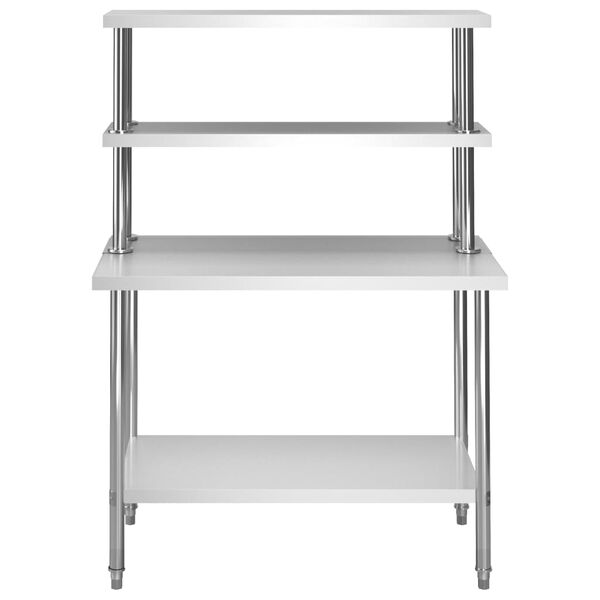 vidaXL Kuchynský pracovný stôl s policou 120x60x150 cm, oceľ