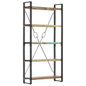 vidaXL Knižnica s 5 policami 90x30x180 cm, recyklovan&yacute; mas&iacute;v