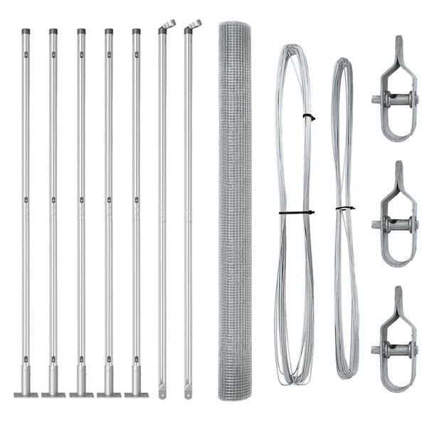 vidaXL Stĺp na plot. Strieborn&aacute; 10 x 1,5 m (sieť 19 x 19 mm) Oceľ