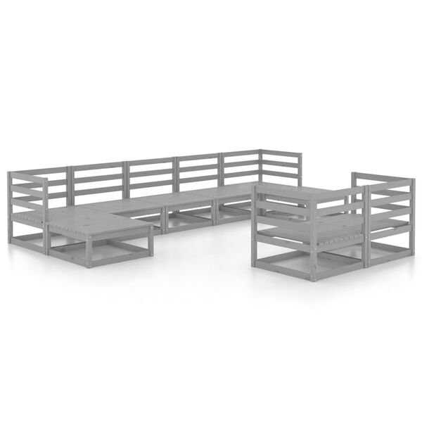 vidaXL 9-dielna z&aacute;hradn&aacute; sedacia s&uacute;prava, borovicov&yacute; mas&iacute;v