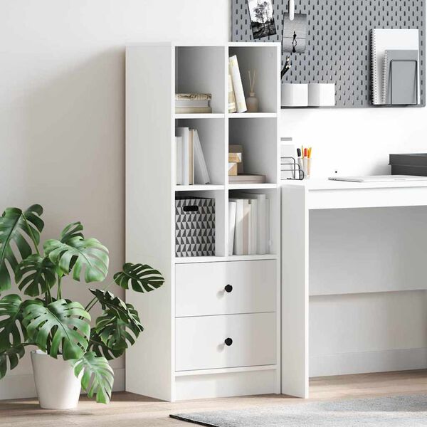 vidaXL Highboard so zásuvkou Biela 45.5 x 34 x 127 cm Kompozitné drevo