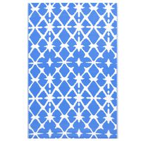 vidaXL Vonkajší koberec modro-biely 120x180 cm PP