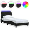 vidaXL R&aacute;m postele s LED bez matraca Čierna 90x200 cm L&aacute;tka