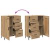vidaXL Highboard 2 pcs Remeseln&yacute; dub Drevovl&aacute;knit&aacute; doska a sklo