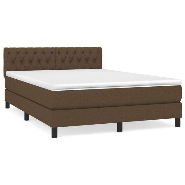 vidaXL Boxspring posteľ s matracom tmavohned&aacute; 140x190 cm l&aacute;tka