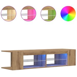 vidaXL TV skrinka s LED dub artisan 90x39x30 cm kompozitn&eacute; drevo