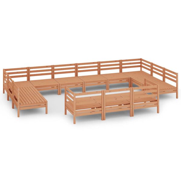 vidaXL 13-dielna z&aacute;hradn&aacute; sedacia s&uacute;prava, medov&aacute;, borovicov&yacute; mas&iacute;v