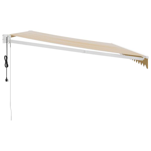 vidaXL Automatick&aacute; zaťahovacia mark&iacute;za, žlt&aacute; a biela 5x3 m