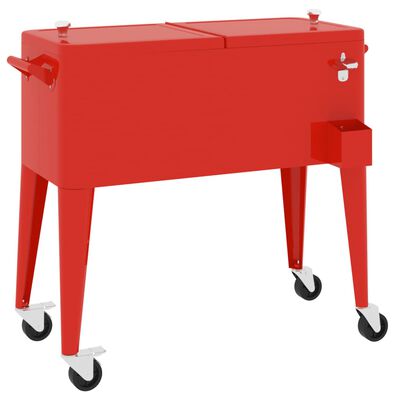 vidaXL Chladiaci vozík červený 92x43x89 cm