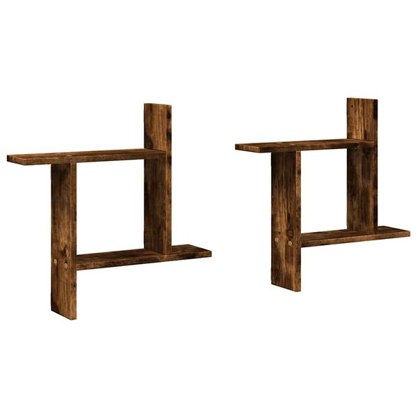 vidaXL N&aacute;stenn&eacute; police 2 ks dymov&yacute; dub 50x12x50 cm kompozitn&eacute; drevo