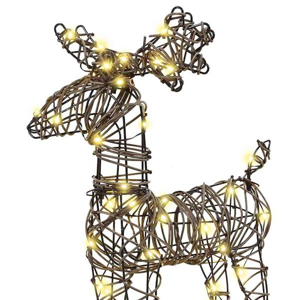 vidaXL Sob s sane s 160 LED-i Teplá biela 52.5 x 28 x 32.5 cm Ratan