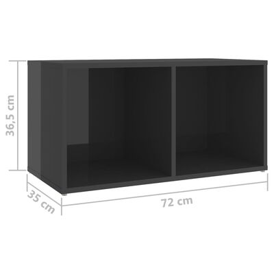 vidaXL TV skrinky 2 ks lesklé sivé 72x35x36,5 cm drevotrieska
