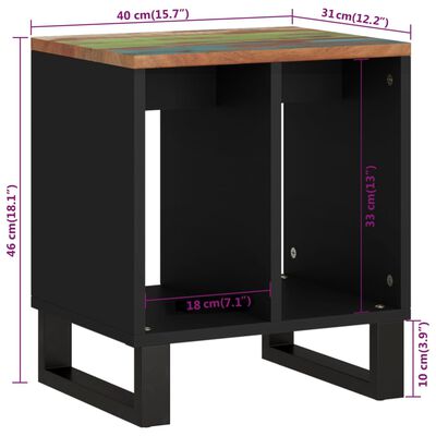 vidaXL Príručný stolík 40x31x46 cm, akáciový masív a kompozitné drevo